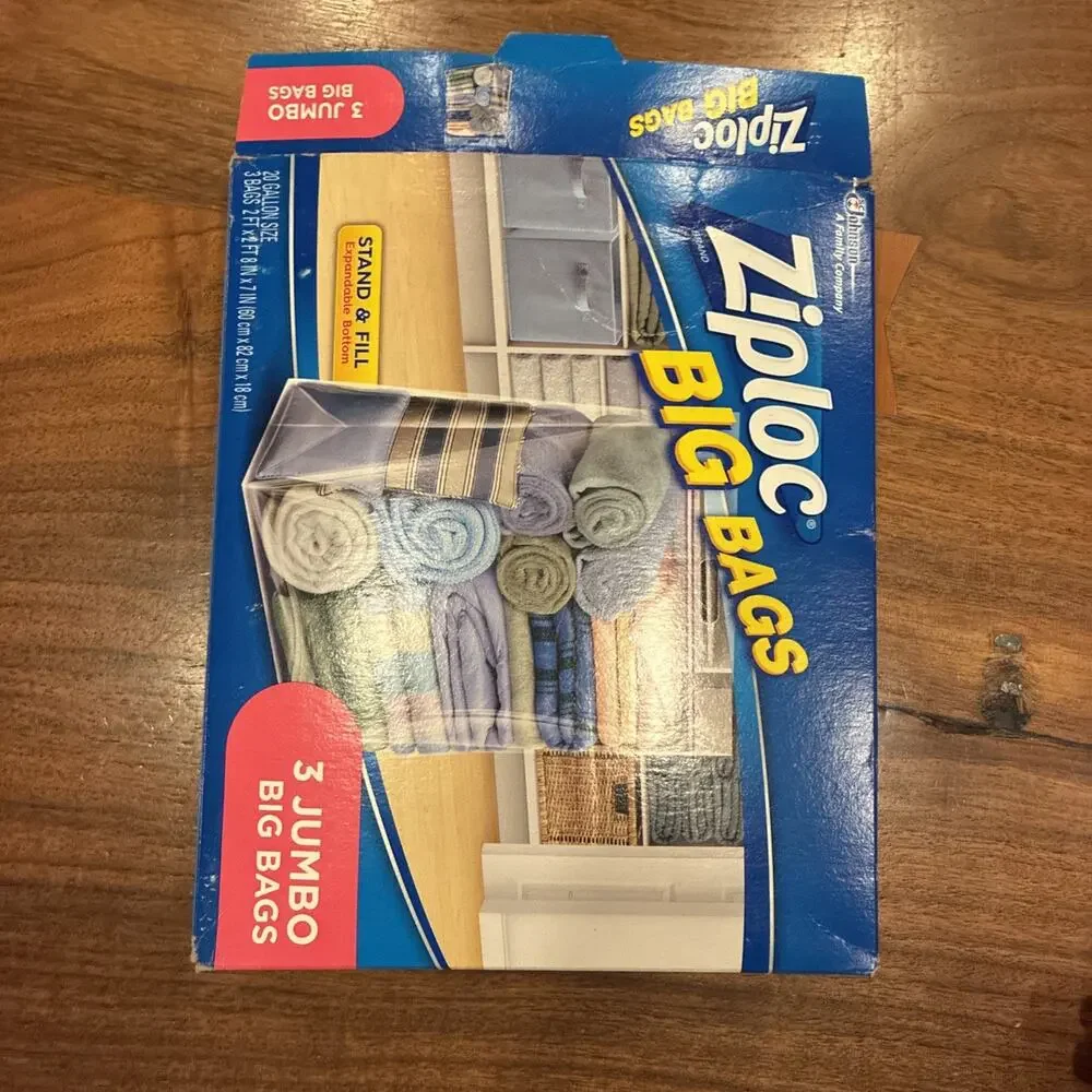 2 ZIPLOC BIG BAGS 20 Gallon Size Stand & Fill‎ Large SC Johnson 15x15x7 In.